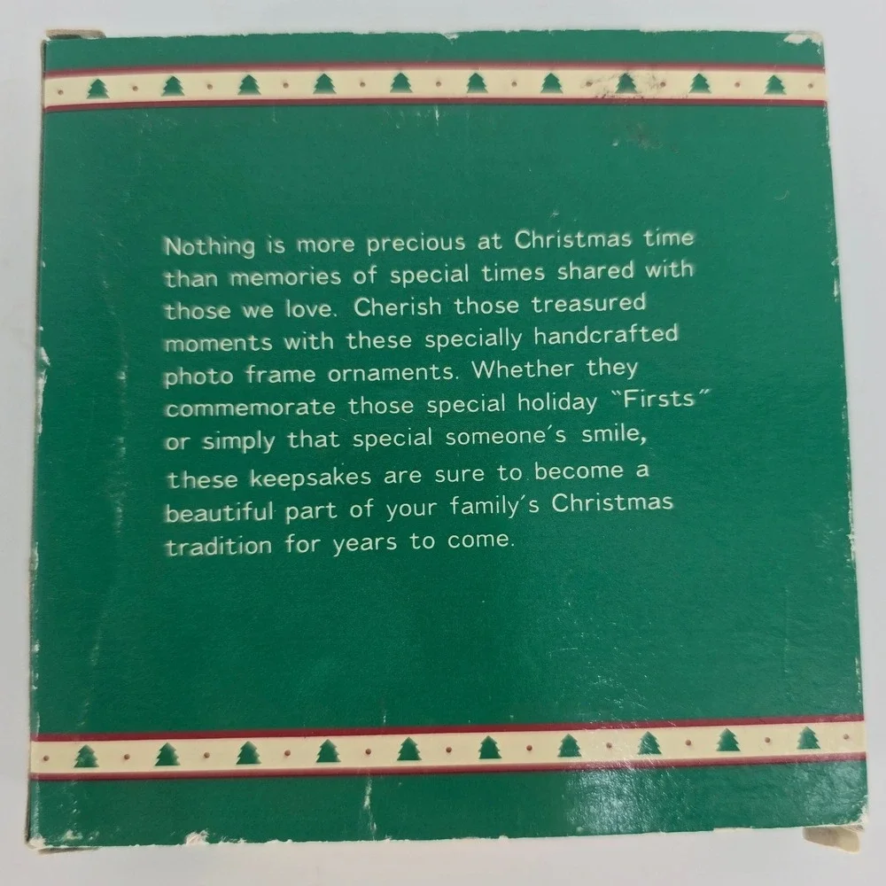 Vintage Russ Berrie I Love My Grandpa Christmas Photo Frame Ornament Boxed